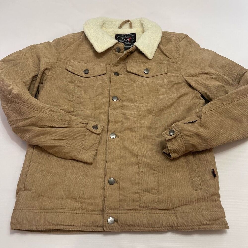 Beautiful Giant Corduroy Sherpa Y2K Trucker Jacket Size Medium New